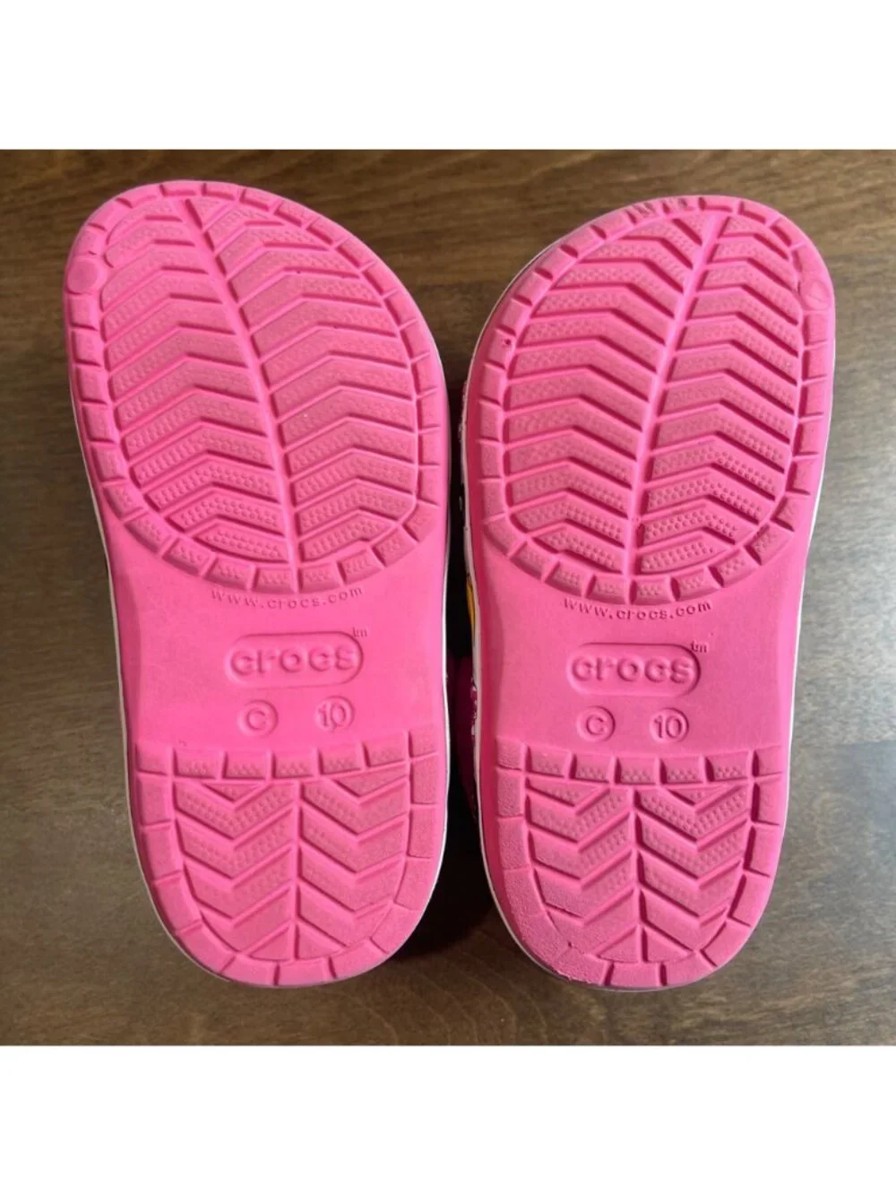 Crocs Disney‎ Minnie Mouse Crocband Clog Toddler Girls Size 10 Hot Pink Jibbitz